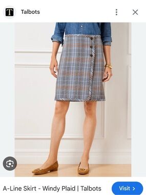 Talbots size 8 A line skirt windy plaid